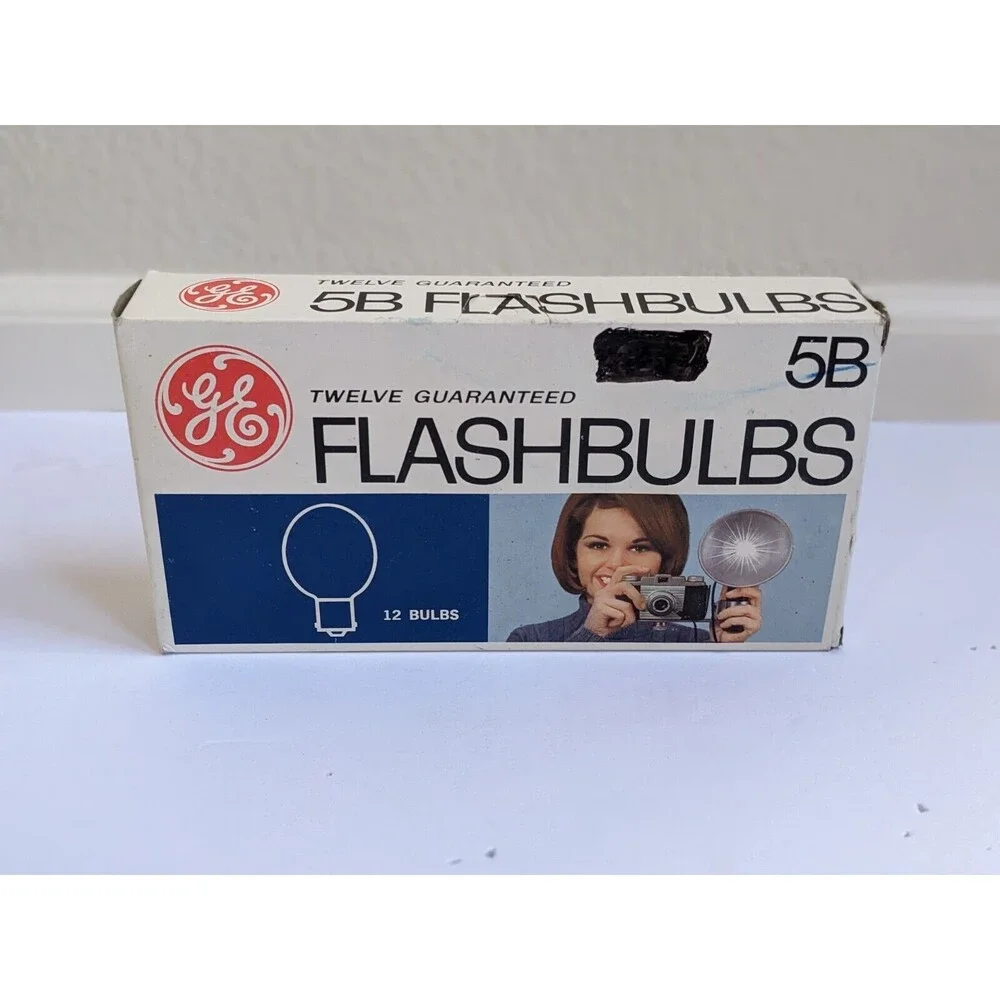 Vintage‎ GE General Electric 5B Flashbulbs Blue 12 New Unused Bulbs NOS
